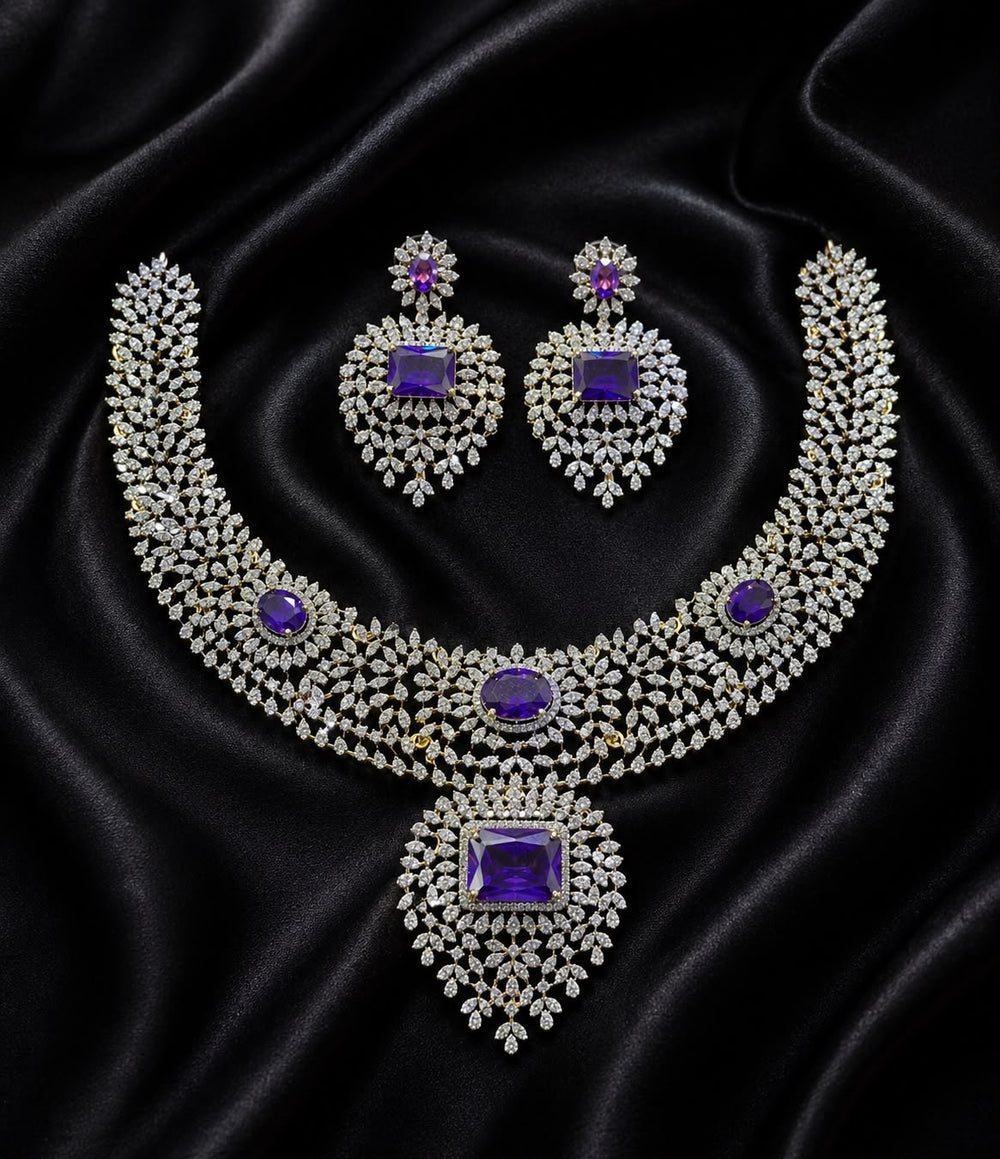 American Diamond Stones Bridal Necklace