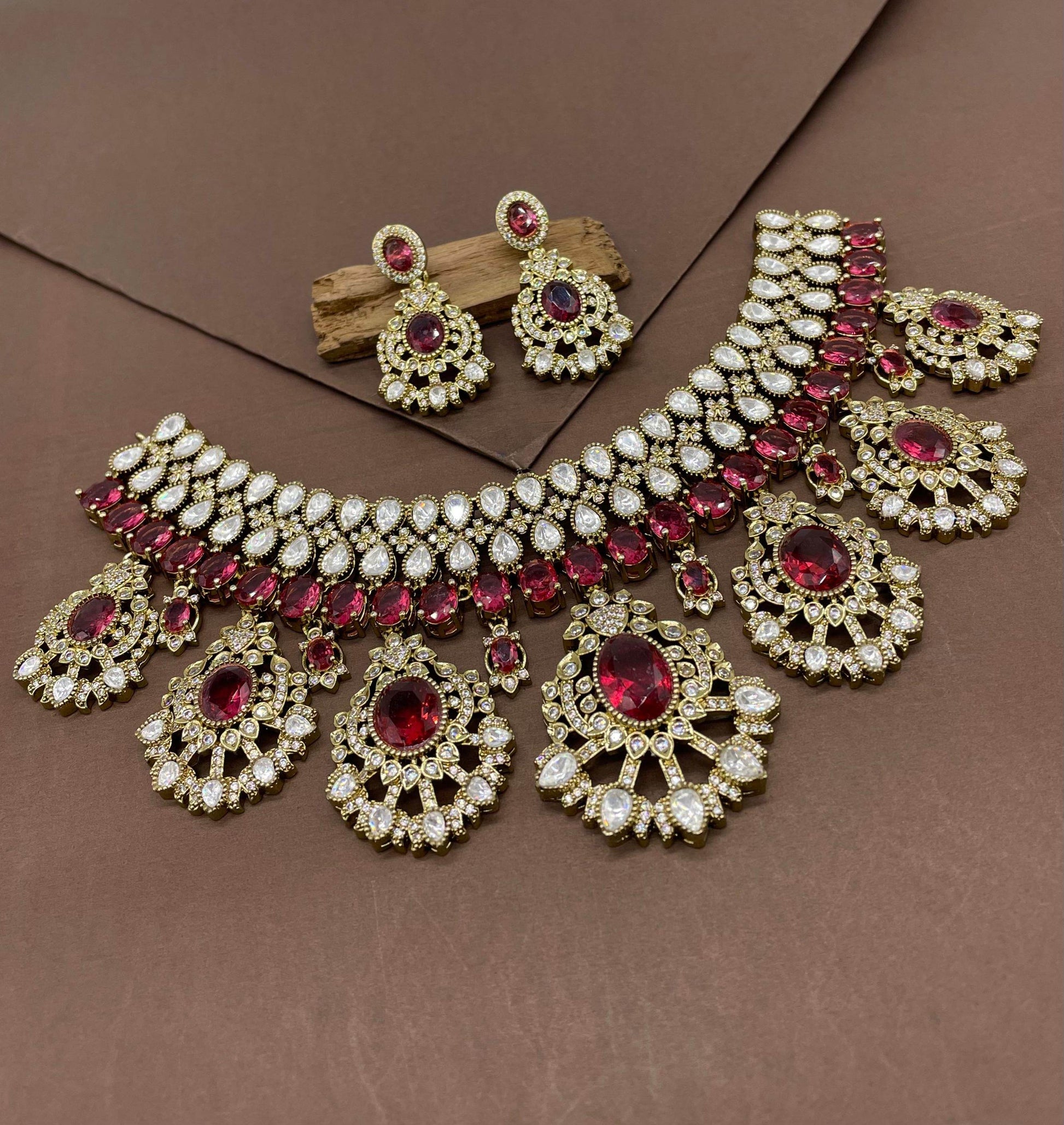 Mossanite with AD Stones Bridal Choker - Nakshatra Jewels