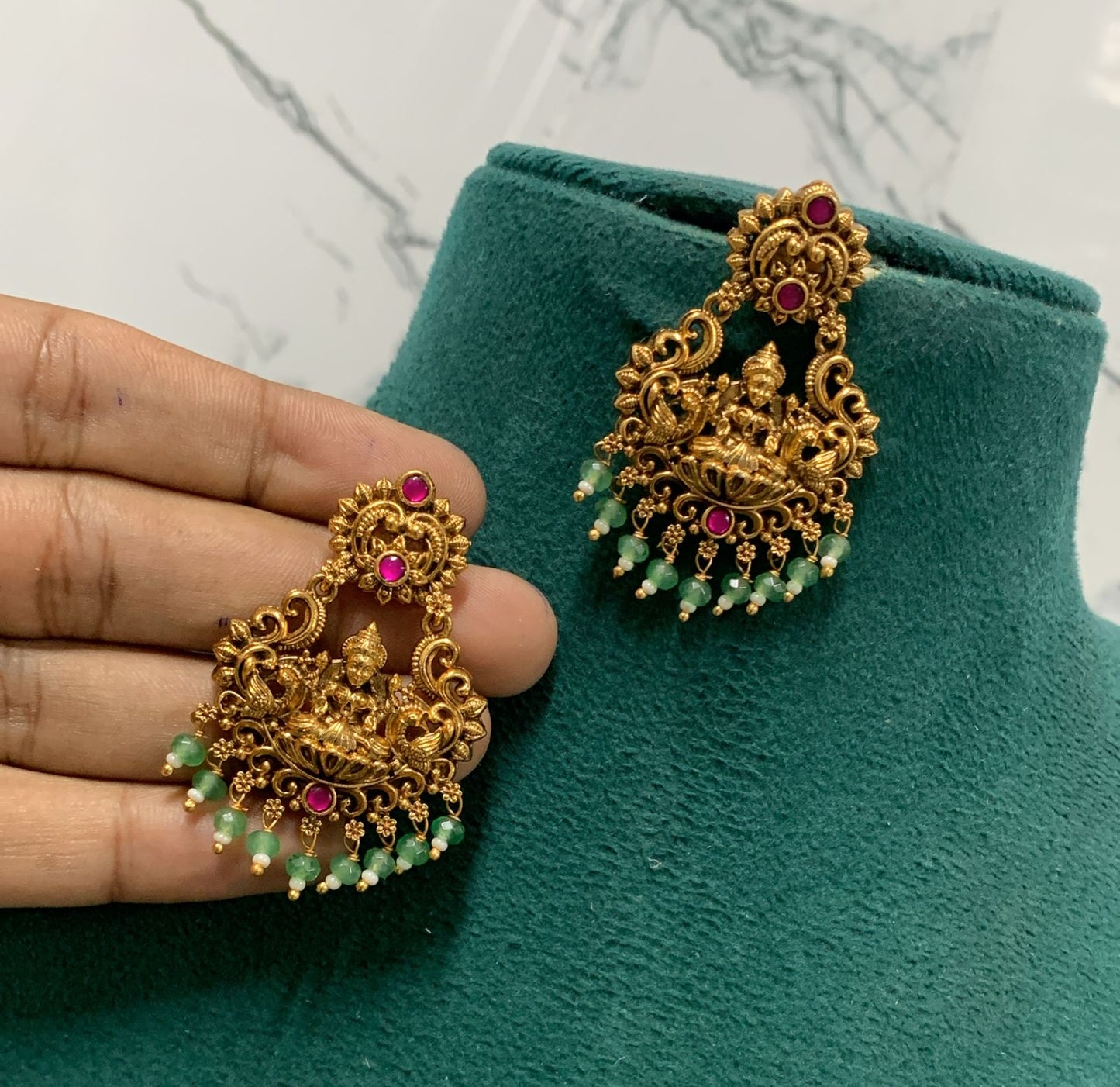 Jaadu Kundan Stones Bridal Earrings