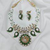 Kundan & Moissanite Stones Bridal Neck Set - Nakshatra Jewels
