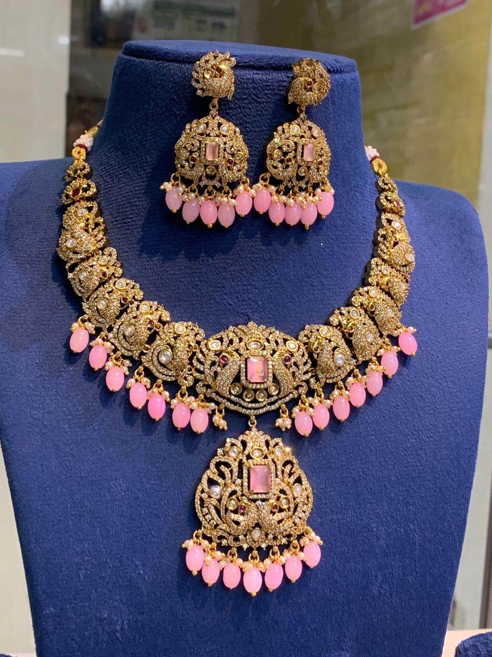 Victorian Polish with AD Stones Bridal Necklace