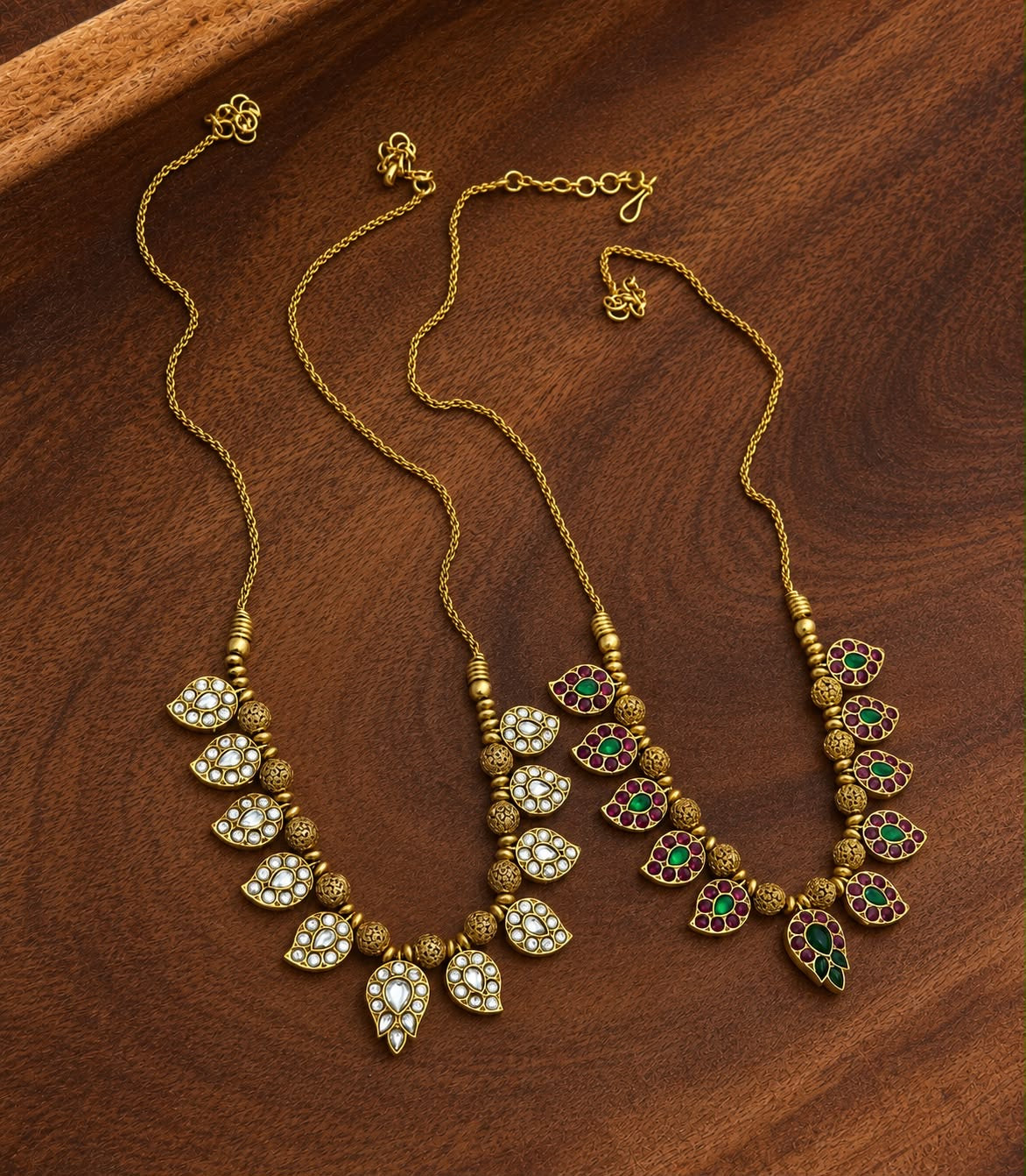 Nakshi Work with Kundan Stones Necklace