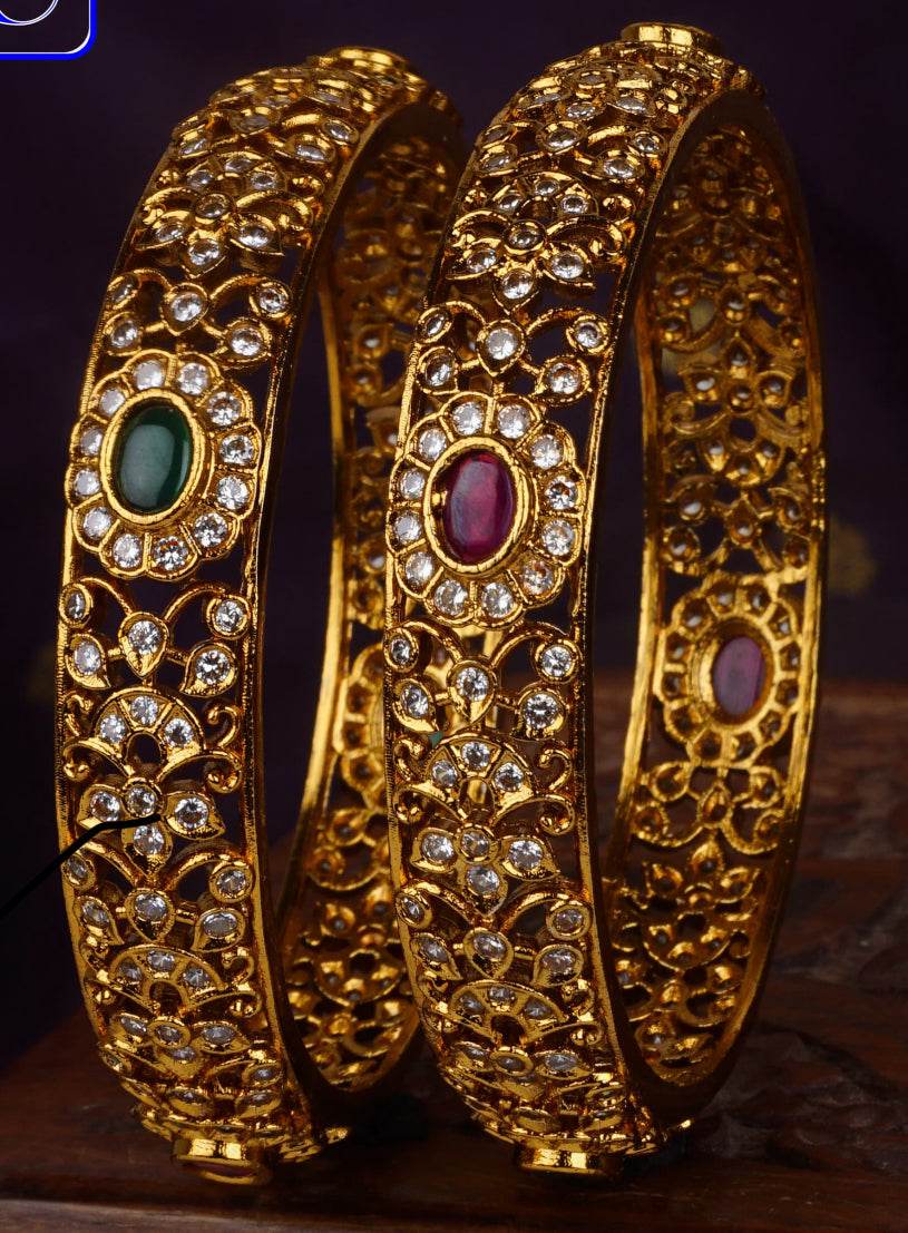 Premium Matt with Kempu Stone Bangles - Nakshatra Jewels