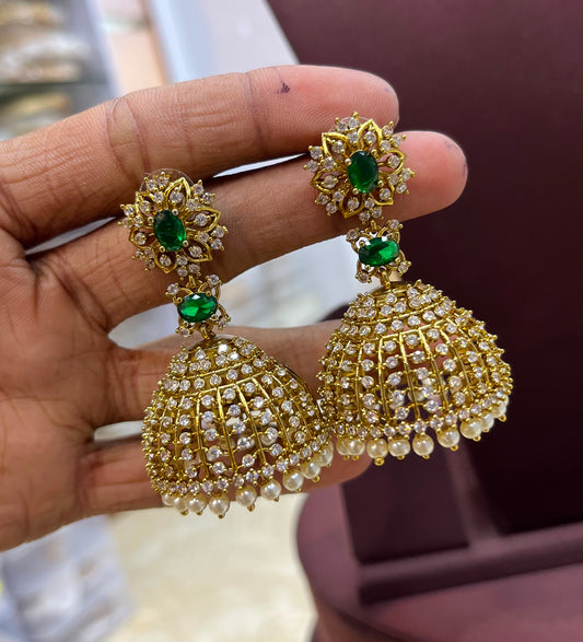 Victorian Polish AD Stone Earrings