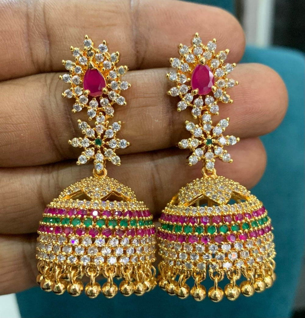 Premium AD Stone Earrings - Nakshatra Jewels