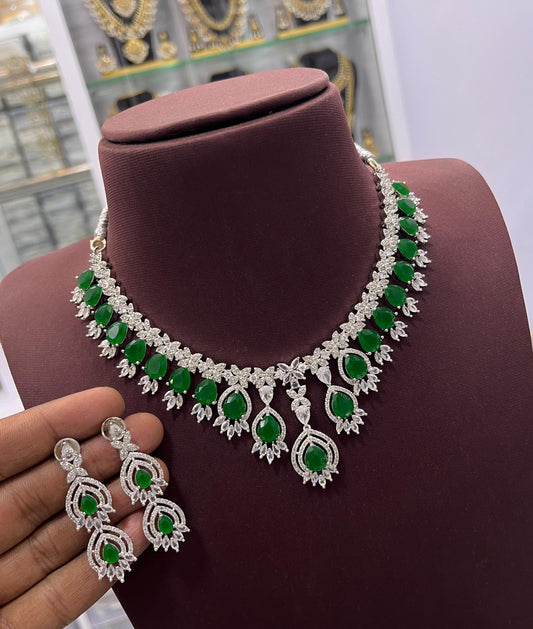 AD Stones Necklace (Silver Polish)