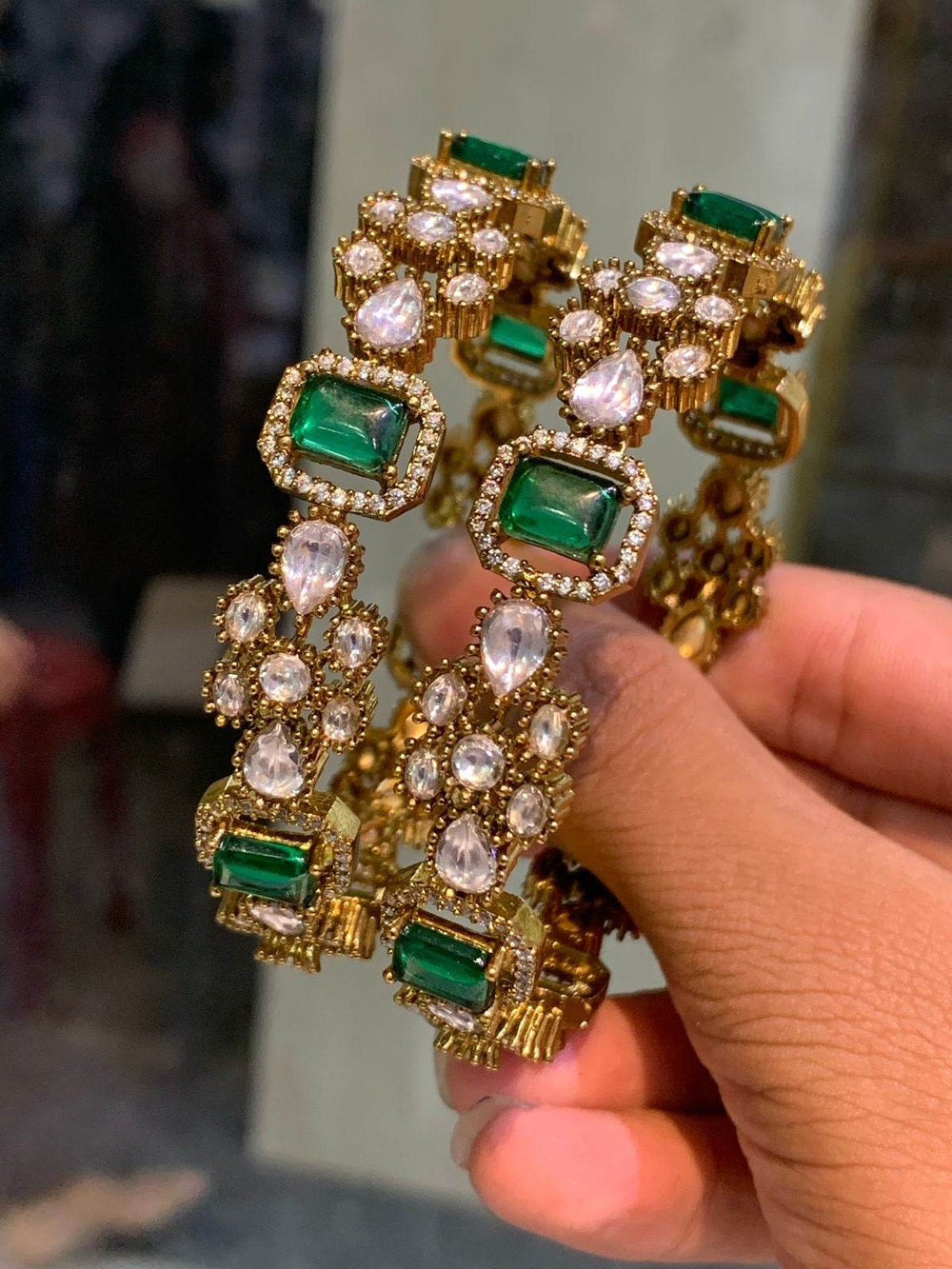Moissanite AD Stone Bangles - Nakshatra Jewels