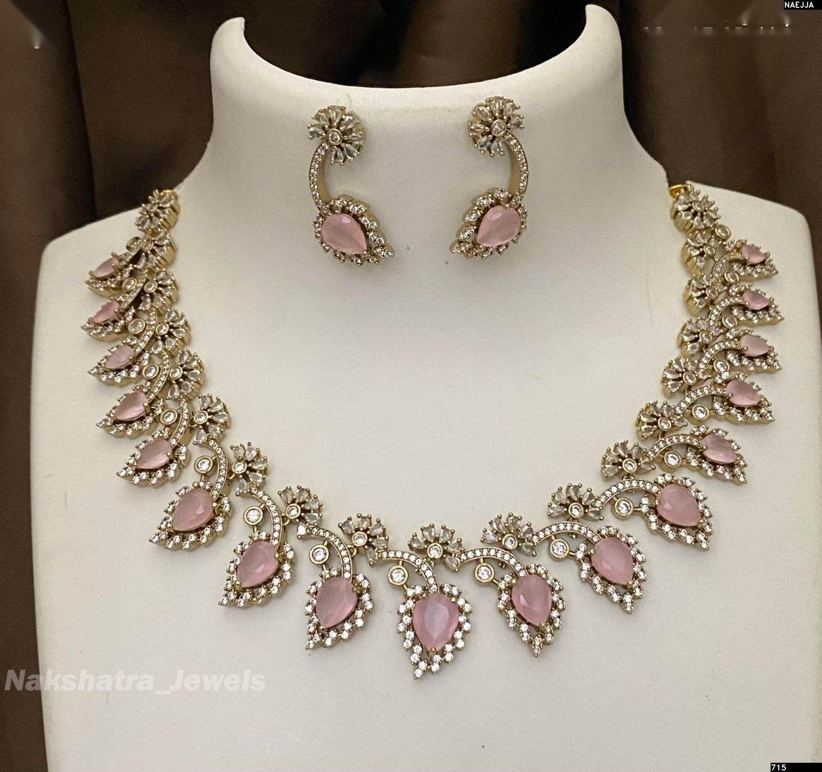Victorian Polish AD Stones Necklace - Nakshatra Jewels