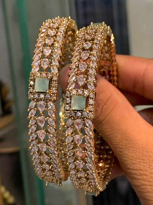 Victorian Polish AD Stone Bangles - Nakshatra Jewels