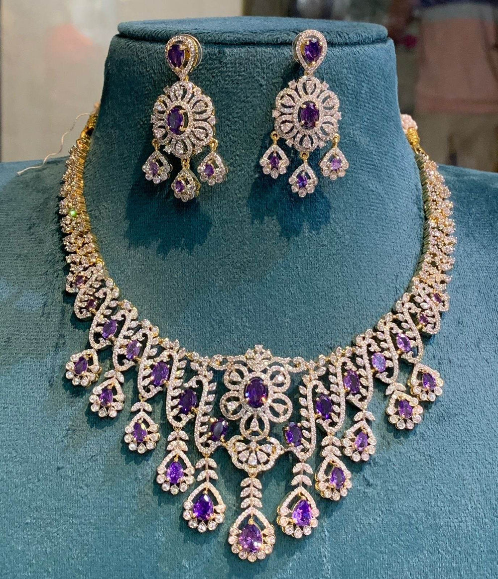 American Diamond Stones Necklace - Nakshatra Jewels