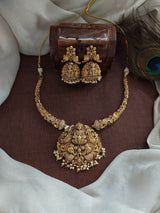 Nakshi Work with AD Stones Bridal Necklace (Gold Replica) - Nakshatra Jewels