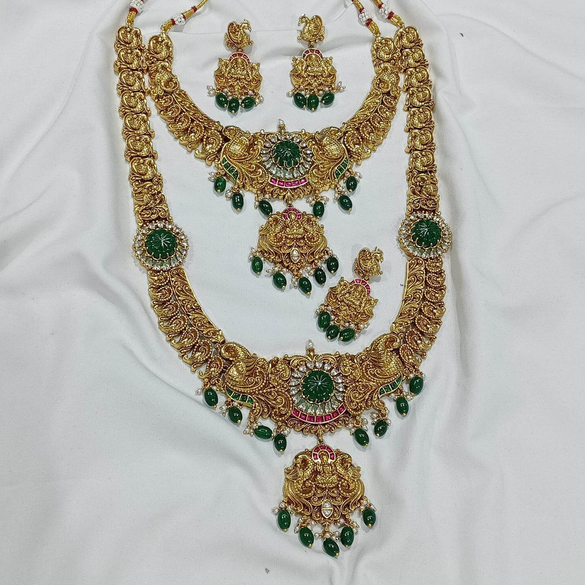 Nagasi Work with Jaadu Kundan Stones Bridal Combo