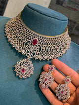 American Diamond Stones Bridal Choker - Nakshatra Jewels