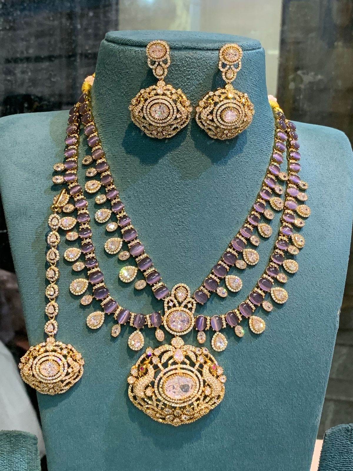 Victorian Polish with AD Stones Bridal Necklace