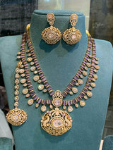 Victorian Polish with AD Stones Bridal Necklace - Nakshatra Jewels