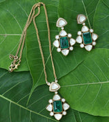 Mossianite Stones Pendent Necklace - Nakshatra Jewels