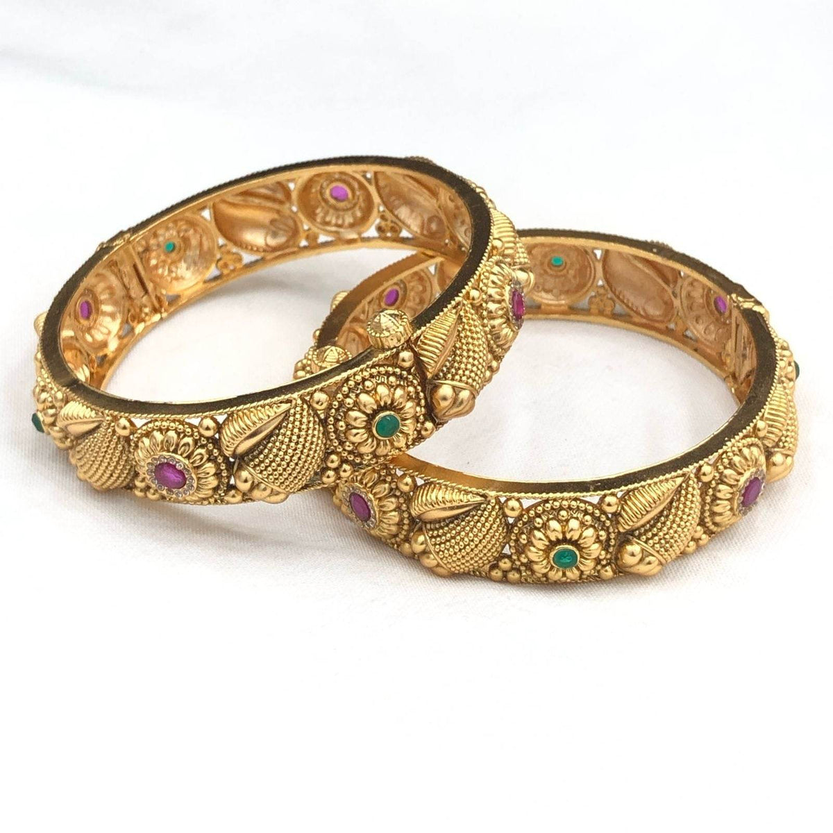 Premium Matt with Kempu Stones Bangles