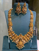 Nakshi Work with AD Stones Bridal Haram - Nakshatra Jewels