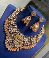 Victorian Polish with AD & Moissanite Stones Bridal Necklace - Nakshatra Jewels