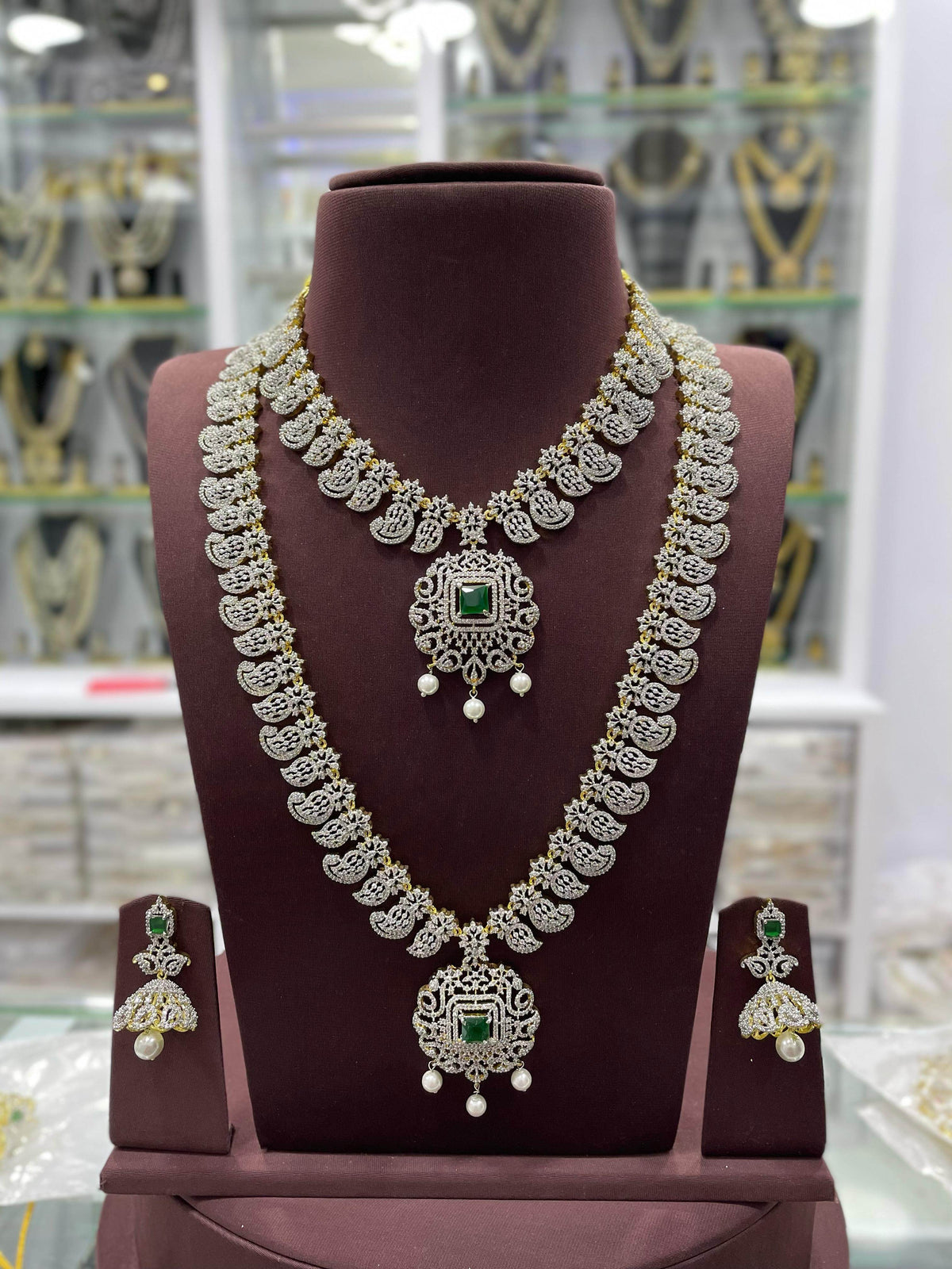 American Diamond Stones Bridal Combo Set
