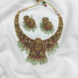 Nakshi Work with Jadau Kundan Stones Necklace (Gold Replica) - Nakshatra Jewels