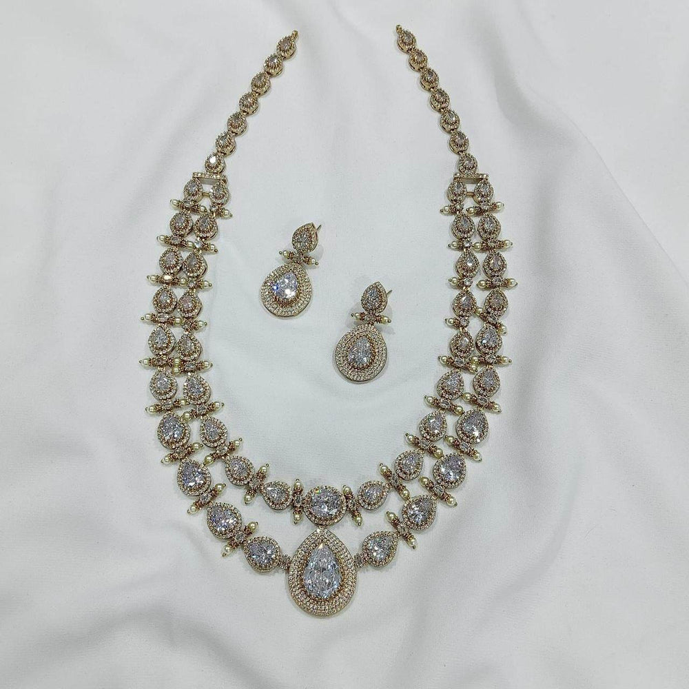 Victorian Polish with AD Stones Haram - Nakshatra Jewels