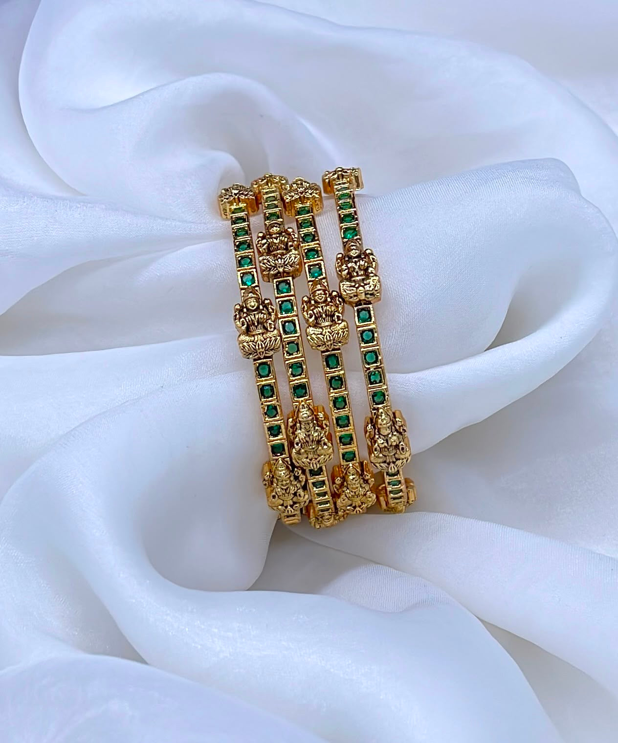 Premium Matt Kempu and AD Stone Bangles