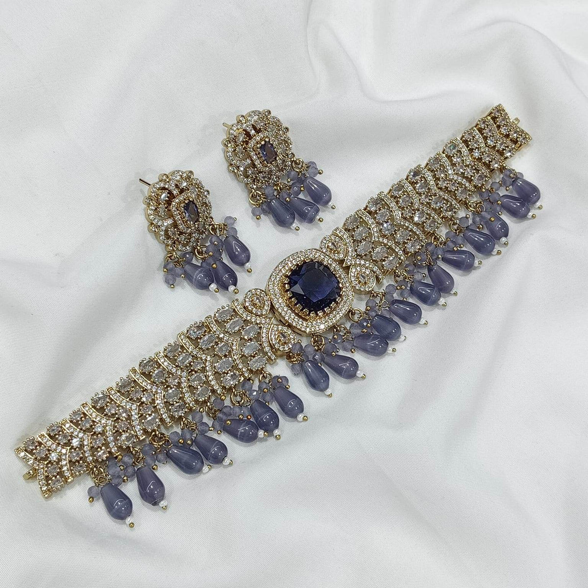 Victorian Polish with AD Stones Choker