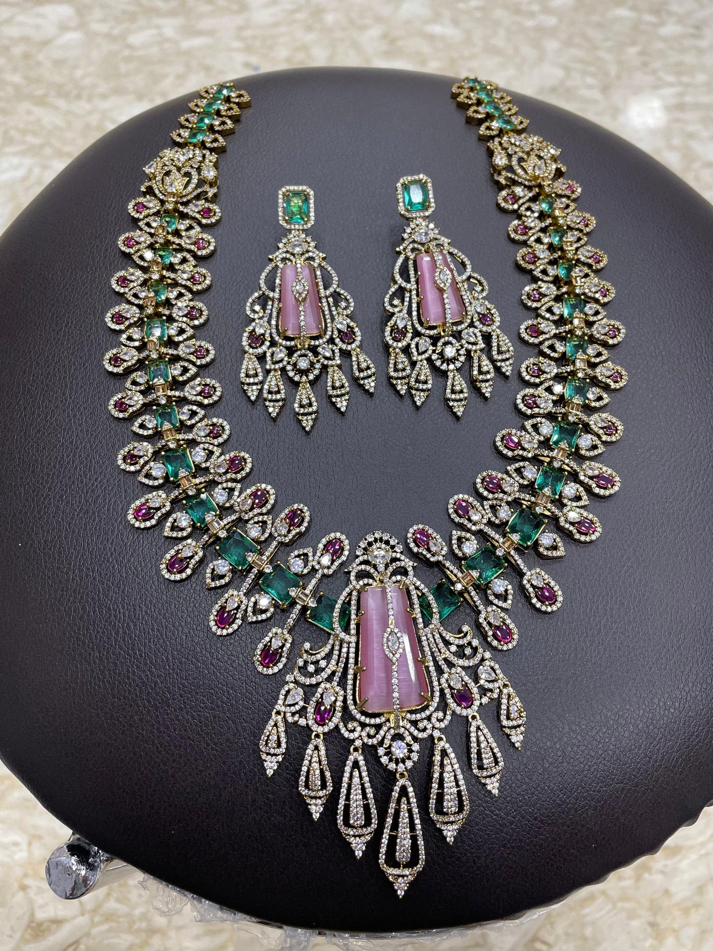 Victorian Polish with AD Stones Bridal Haram