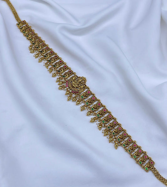 Nakshi Work with Kundan Stones Bridal Hip Chain