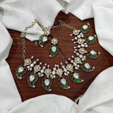 Moissanite Stones with Kundan Stones Bridal Necklace - Nakshatra Jewels