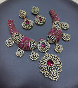 Victorian Polish with AD Stones Bridal Neck Set