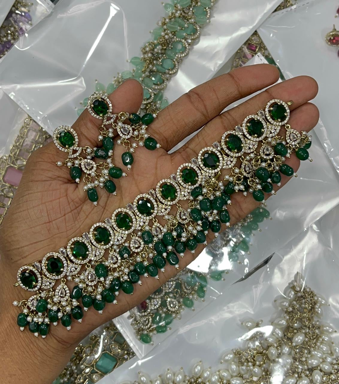 Victorian Polish with AD Stones Choker