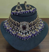 Victorian Polish with AD Stones Bridal Choker - Nakshatra Jewels
