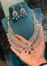American Diamond Stones Bridal Haram - Nakshatra Jewels