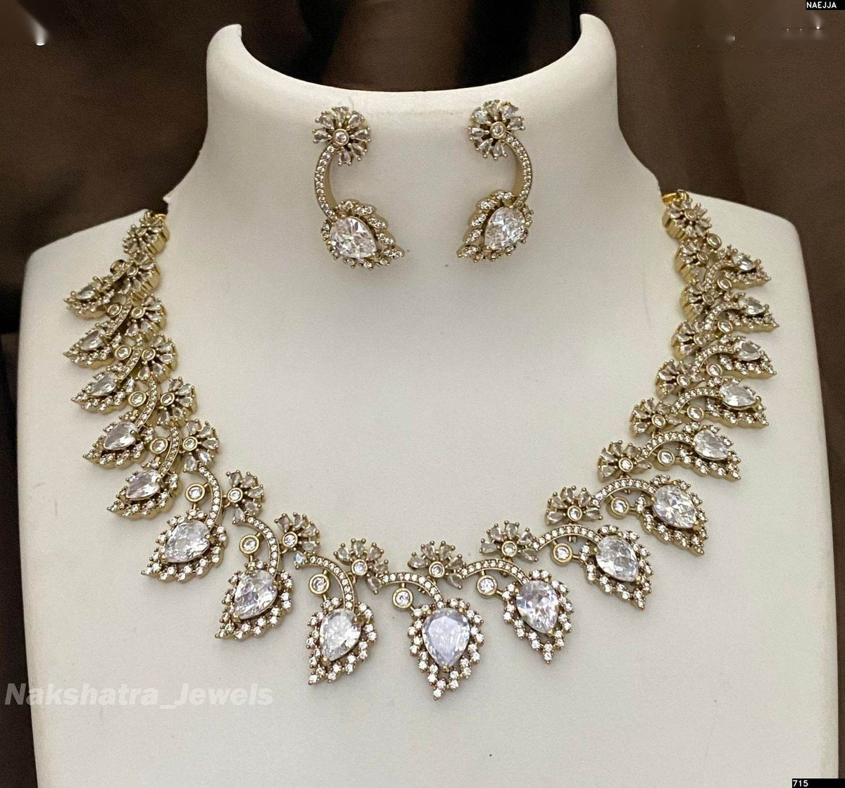 Victorian Polish AD Stones Necklace