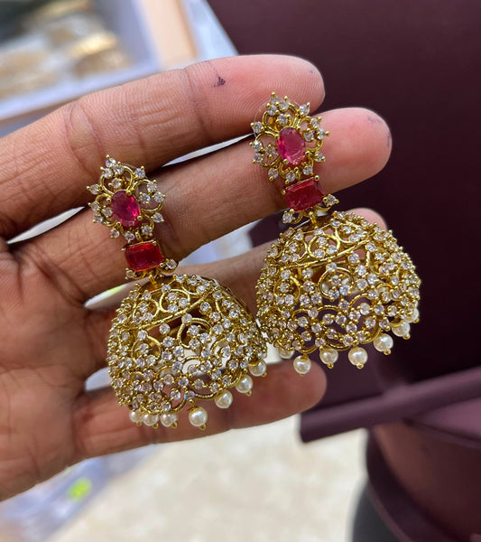 Victorian Polish AD Stone Earrings
