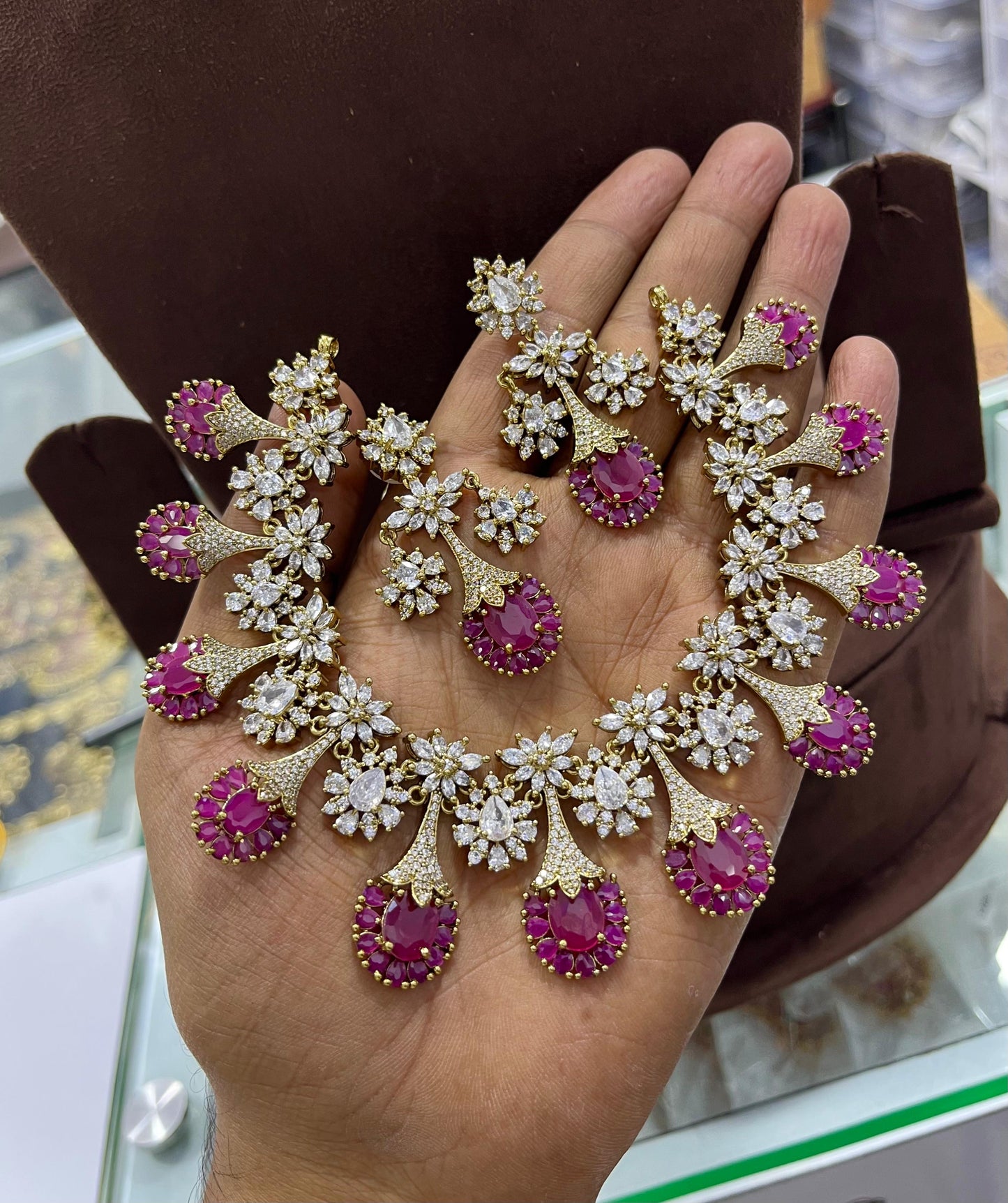 Victorian Polish AD and Mossianite Stones Necklace