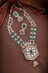 Moissanite and AD Stones Bridal Haram - Nakshatra Jewels