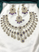 Victorian Polish with AD Stones Bridal Neck Set