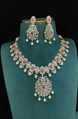 American Diamond Stone Bridal Necklace - Nakshatra Jewels