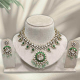 Victorian Polish with Moissanite & Kundan Stones Bridal Necklace - Nakshatra Jewels