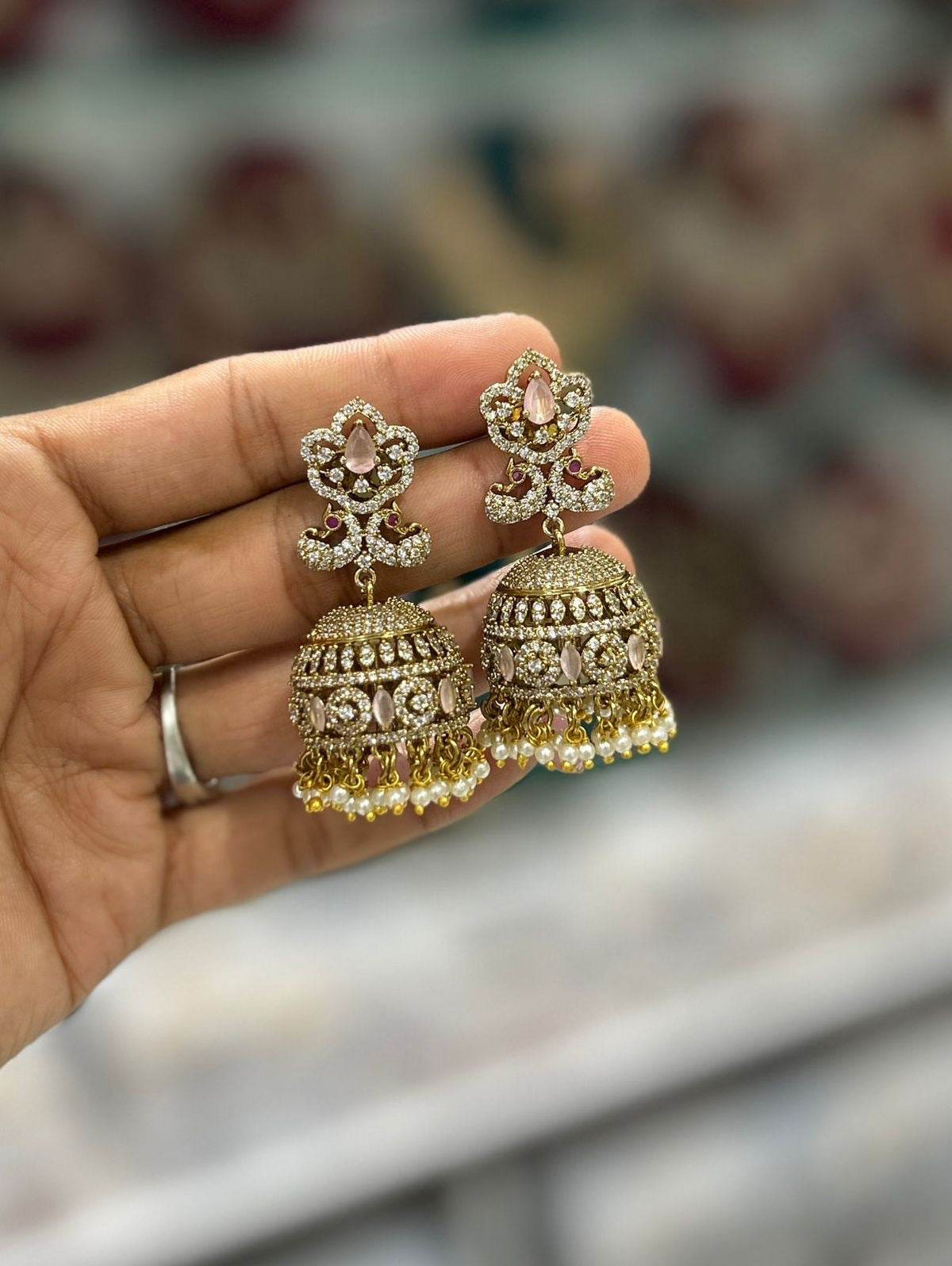 Victorian Polish AD Stones Earrings