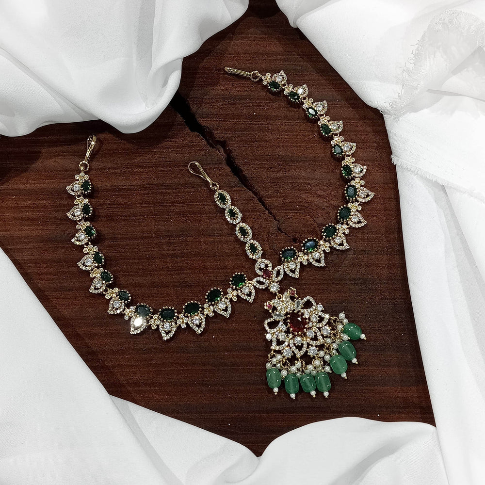 Victorian Polish AD Stones Headset - Nakshatra Jewels