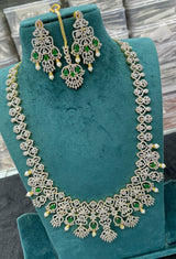 American Diamond Stones Bridal Haram - Nakshatra Jewels