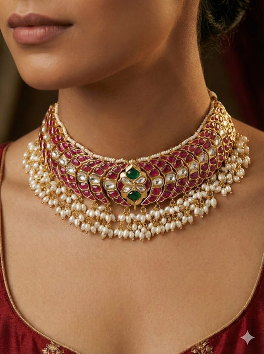 Jaadu Kundan Stones Bridal Necklace