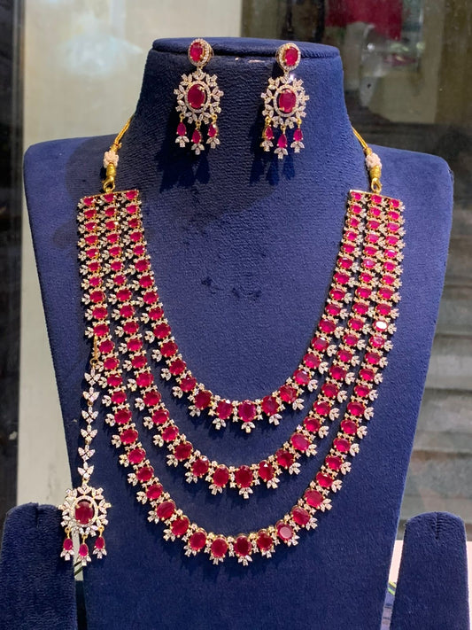 American Diamond Stones Bridal Layer Haram