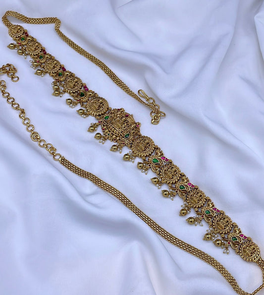 Nakshi Work with Kundan Stones Hip Chain
