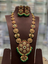 Nakshi Work with Kempu Stones Bridal Haram