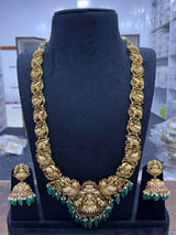 Nakshi Work with Kempu Stones Bridal Haram - Nakshatra Jewels